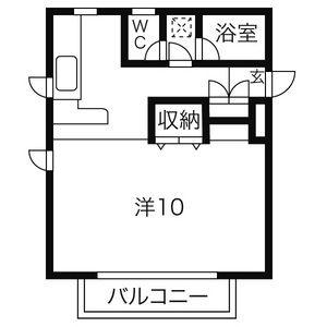 ウェルネス(1K/2階)の間取り写真