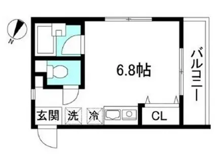 ランドヒルズウエストB(ワンルーム/2階)の間取り写真