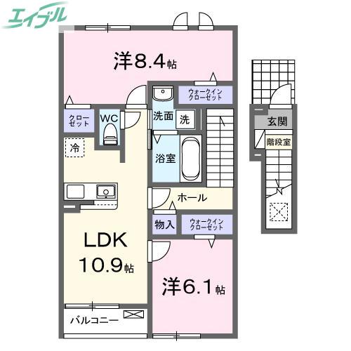 光テラス II(2LDK/2階)の間取り写真