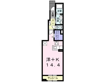 ラフィネ(ワンルーム/1階)の間取り写真
