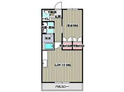 グランデハイツ平江(1LDK/2階)の間取り写真