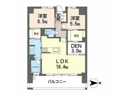 サーパス表町グランゲート(2LDK/12階)の間取り写真