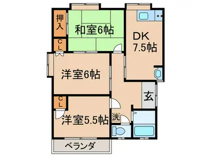 K・Kトウキョ-(3DK/2階)の間取り写真