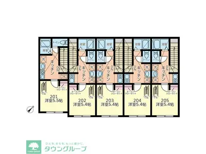 バーミープレイス浜田山(1K/2階)の間取り写真