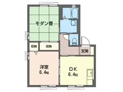 パームガーデンA 積水ハウス(2DK/1階)の間取り写真