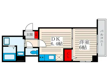 リヴェールS.A(1DK/3階)の間取り写真