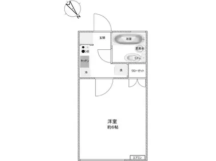 ジュネス上大岡(1K/2階)の間取り写真