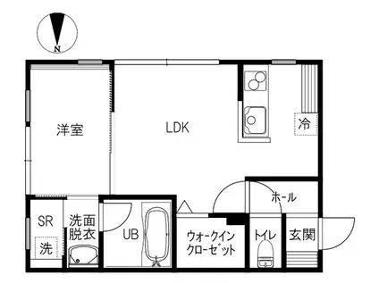 K-BASEV(1LDK/2階)の間取り写真