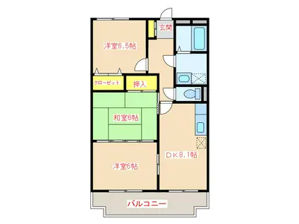 ビラージュ平佐(3DK/2階)の間取り写真