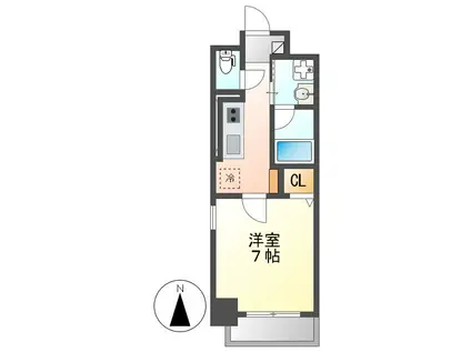 ダイアモンドムーン(1K/4階)の間取り写真