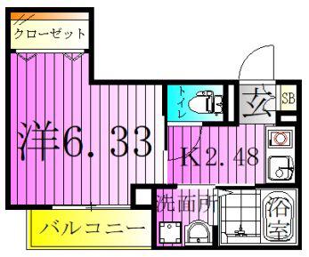 エクセリア北加平町(1K/2階)の間取り写真