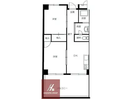 シャルル新大阪(2DK/4階)の間取り写真