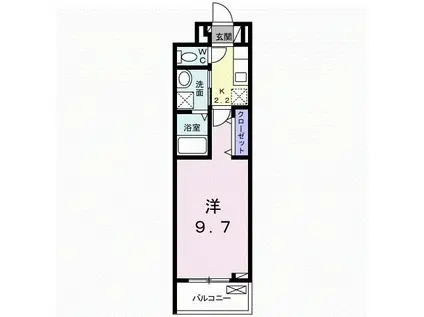 グランドールIII(1K/2階)の間取り写真