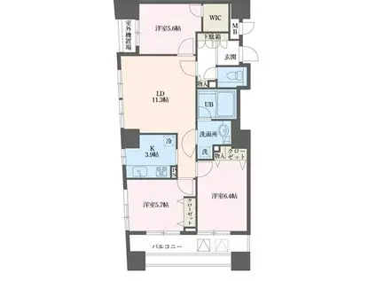 ドゥーエ横浜駅前(3LDK/17階)の間取り写真