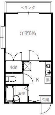 ベルエポック(1K/2階)の間取り写真