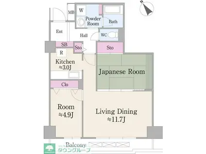 ハイエスト荻窪(2LDK/3階)の間取り写真
