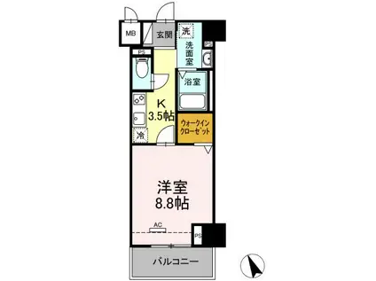 アーデルドルフ東山(1K/5階)の間取り写真