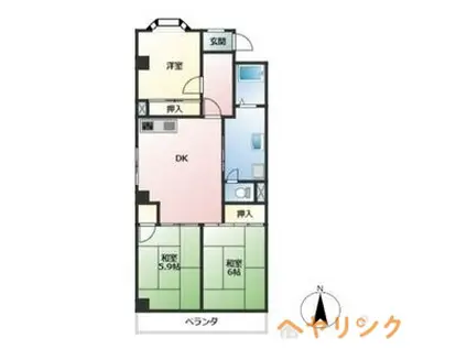 エクセルK(3DK/1階)の間取り写真