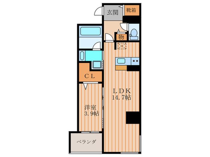 YS COURT東梅田(1LDK/14階)の間取り写真