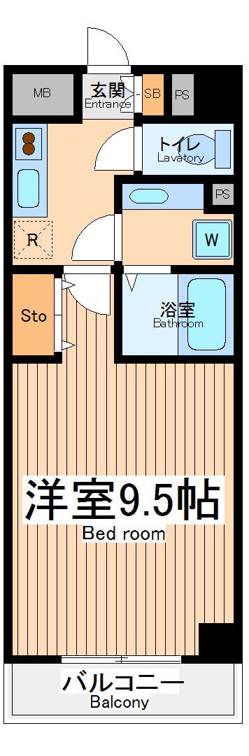 オリゾン立川(1K/3階)の間取り写真