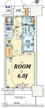 ララプレイス神戸西元町(1K/5階)の間取り写真