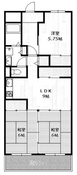 ラフェスタ二見(3LDK/3階)の間取り写真