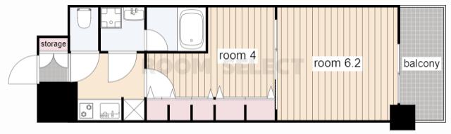 S-RESIDENCE六番町(2K/2階)の間取り写真