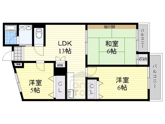 ベルカーサ(3LDK/1階)の間取り写真
