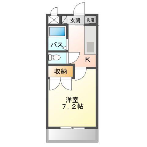 プロニティR&S(1K/2階)の間取り写真