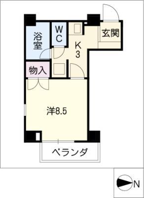 CREVIA GIFU(1K/4階)の間取り写真