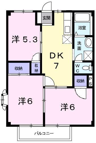 ニューシティー司(3DK/2階)の間取り写真