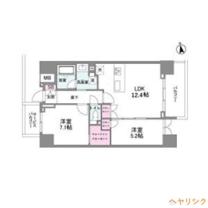 シーズンフラッツ今池ノース(2LDK/10階)の間取り写真
