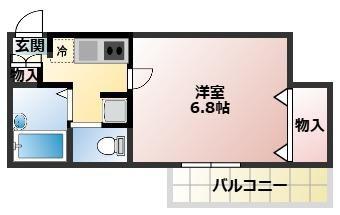 セレ高砂(1K/2階)の間取り写真