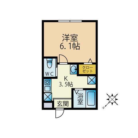 ヴィータフェリーチェ(1K/1階)の間取り写真