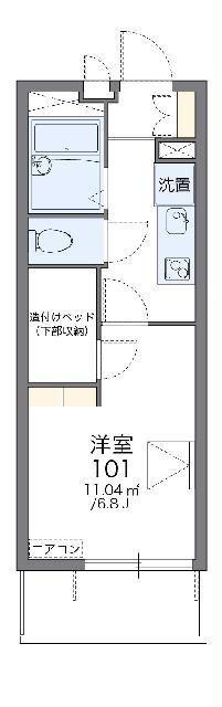 レオパレスソレイユ K(1K/3階)の間取り写真