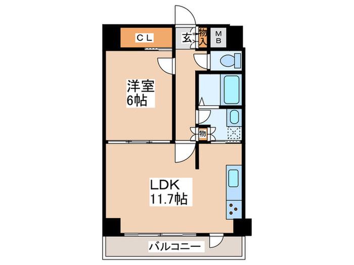KENEDIX藤沢(1LDK/5階)の間取り写真