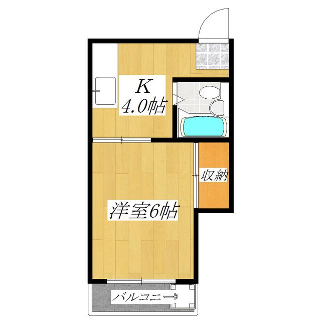 フェニックスI(1K/3階)の間取り写真