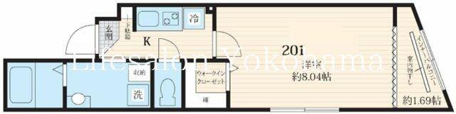 フォセット横浜大口通(1K/2階)の間取り写真