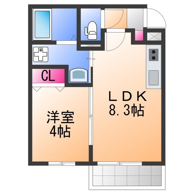 ALEGRIA泉佐野鶴原ノース(1LDK/1階)の間取り写真