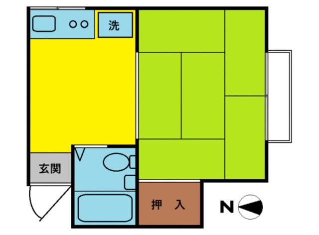 コスモ谷中(1K/3階)の間取り写真