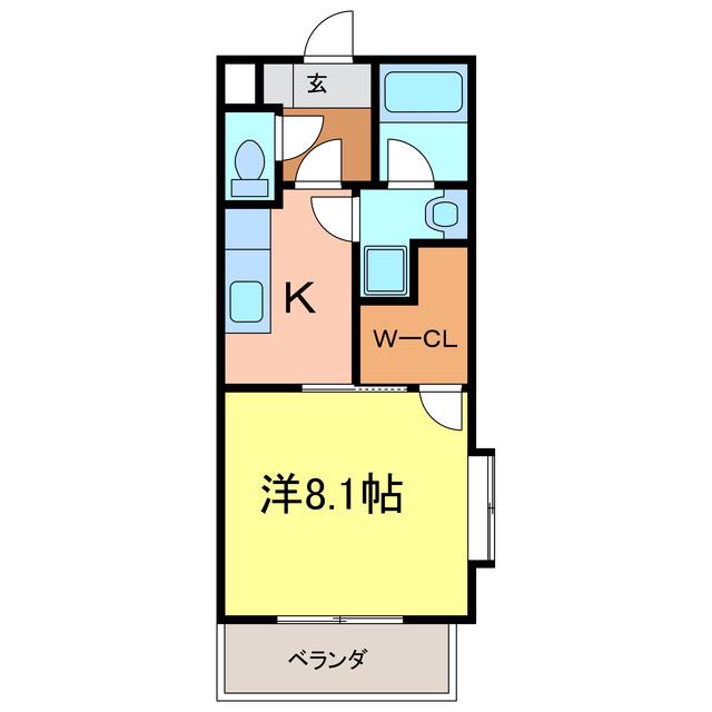 シーガルⅢ(1K/1階)の間取り写真