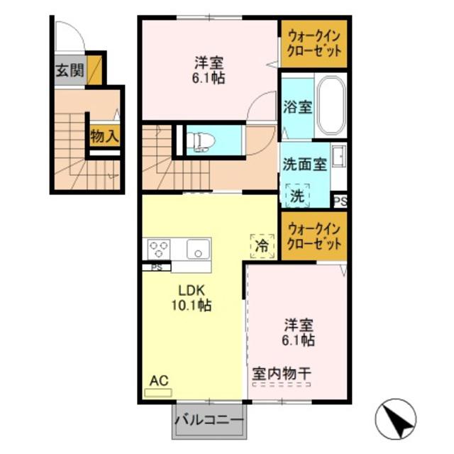 BEST HOUSE III(2LDK/2階)の間取り写真