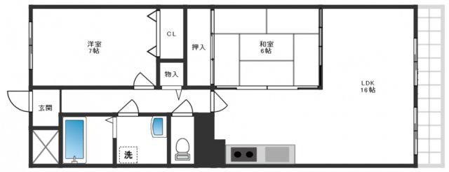 サンコーポ高槻寿マンション(2LDK/3階)の間取り写真