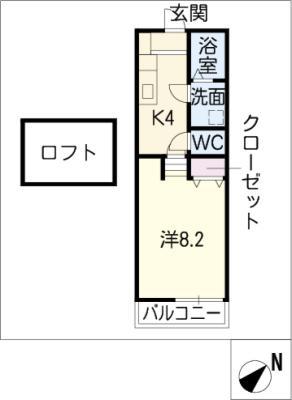 トップハウス南玉垣 1(1K/1階)の間取り写真
