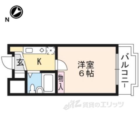 イマージュV(1K/1階)の間取り写真