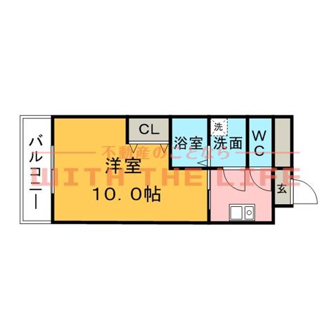 ラ・エスペランサ(1K/4階)の間取り写真