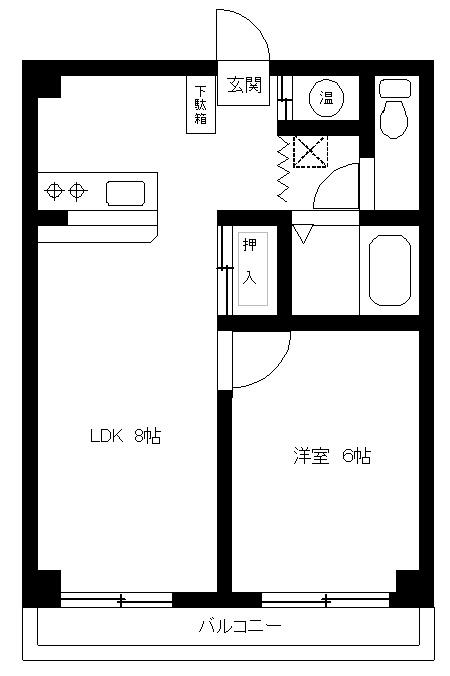 グリーンパレス新白河(1LDK/7階)の間取り写真
