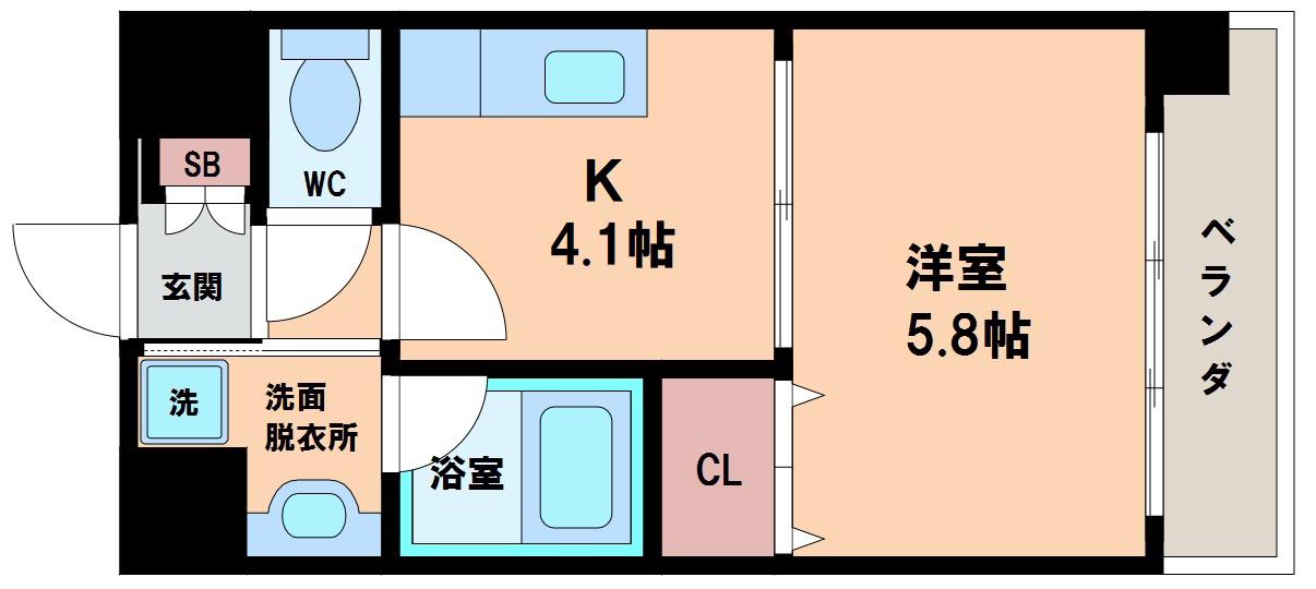 サンシャルマン(1K/2階)の間取り写真