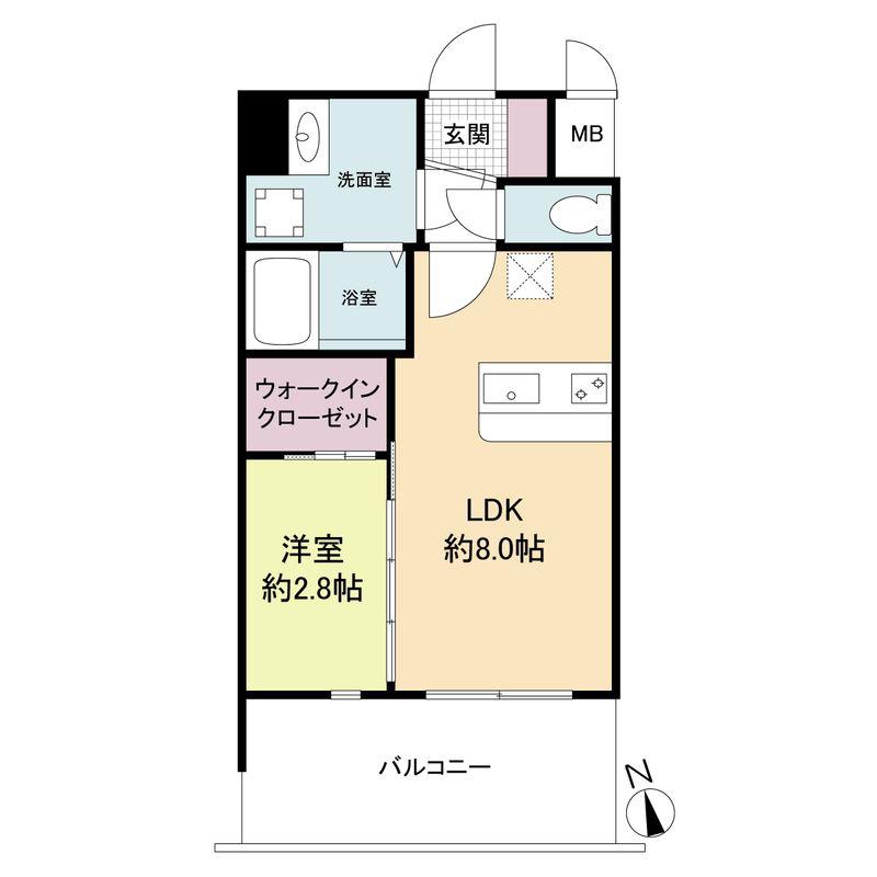 セレニテ難波ミラク弐番館(1LDK/2階)の間取り写真