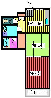 ルミエールBM(2DK/2階)の間取り写真